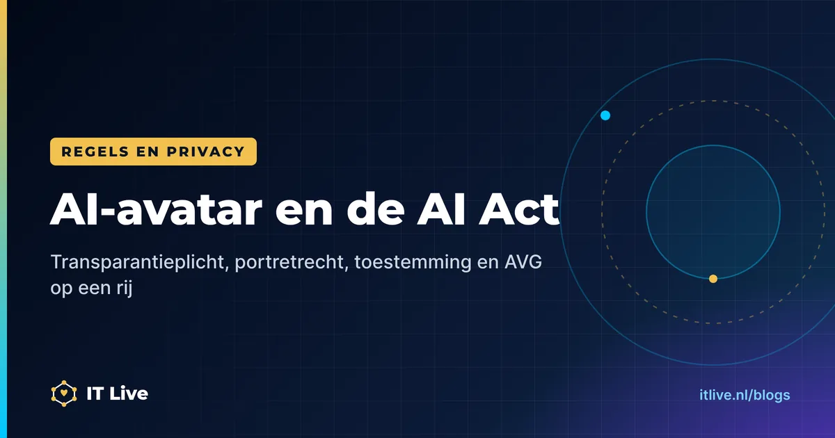 Uitleg AI Act, portretrecht en AVG bij een AI-avatar van een echt persoon