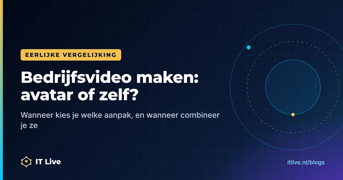 Vergelijking bedrijfsvideo maken met een AI-avatar of zelf filmen