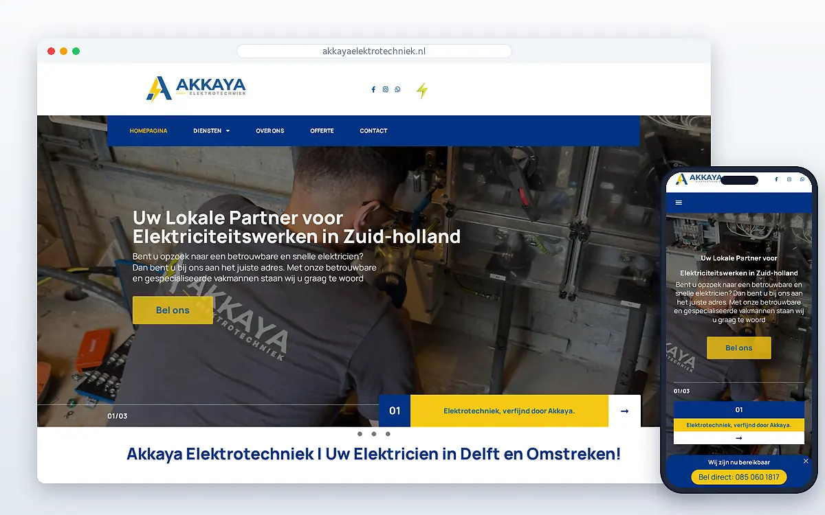 Schermafbeelding van Akkaya Elektrotechniek