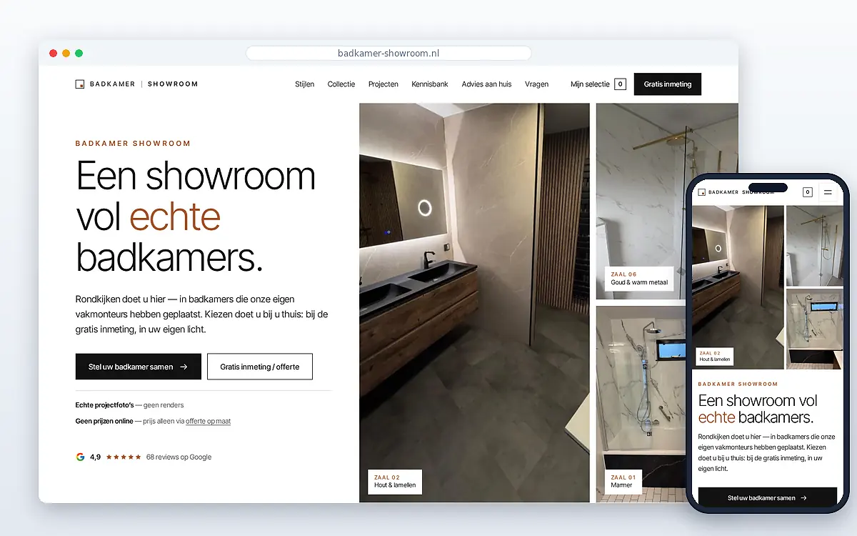 Schermafbeelding van Badkamer Showroom