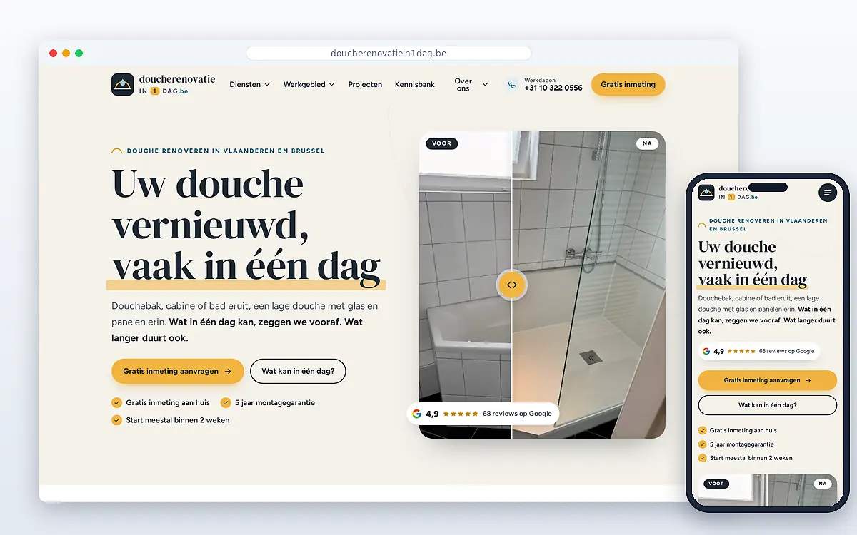 Doucherenovatie in 1 dag