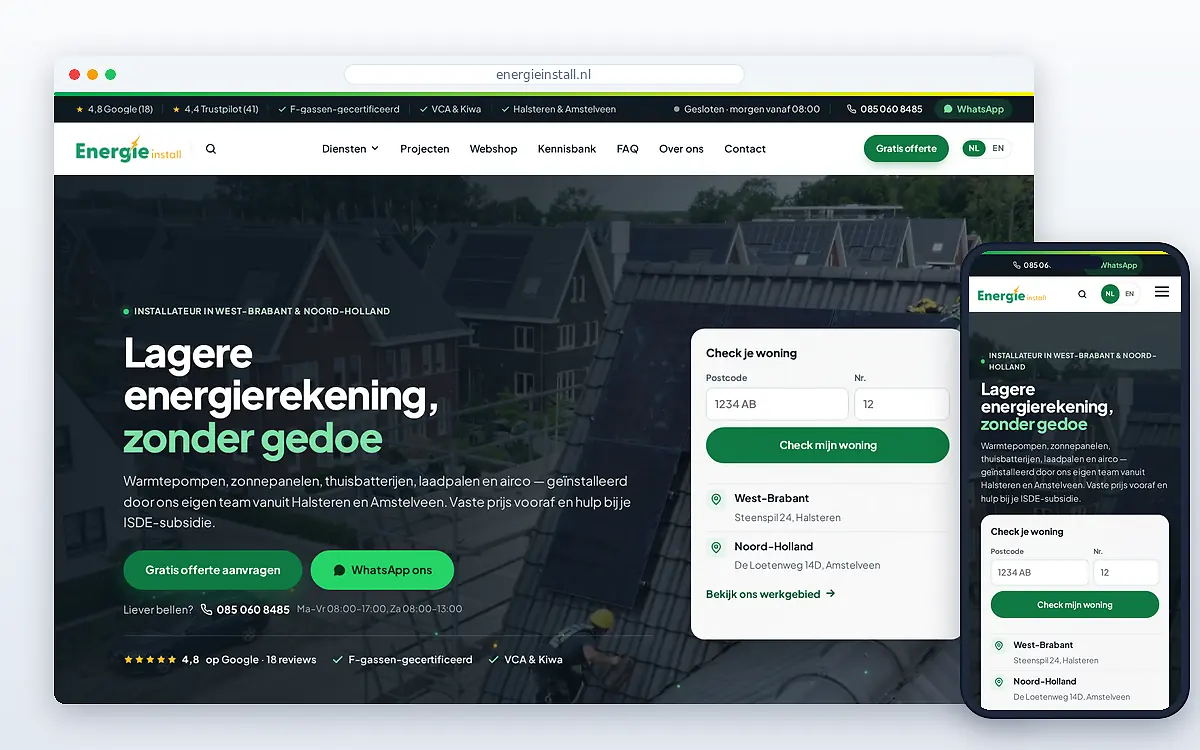 Schermafbeelding van Energie Install