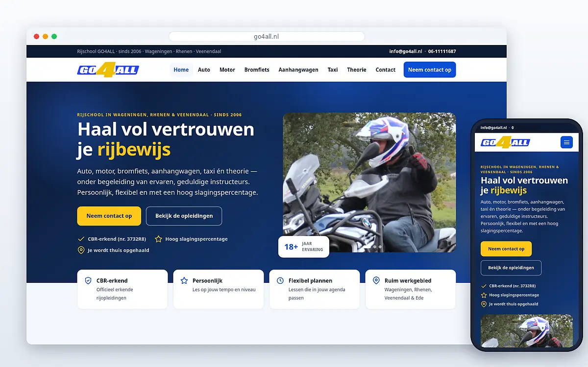 Schermafbeelding van Rijschool GO4ALL