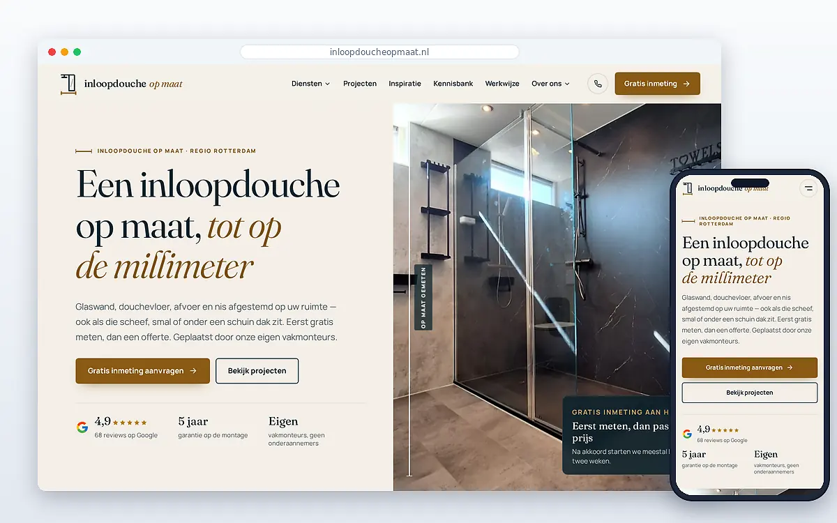 Schermafbeelding van Inloopdouche op Maat