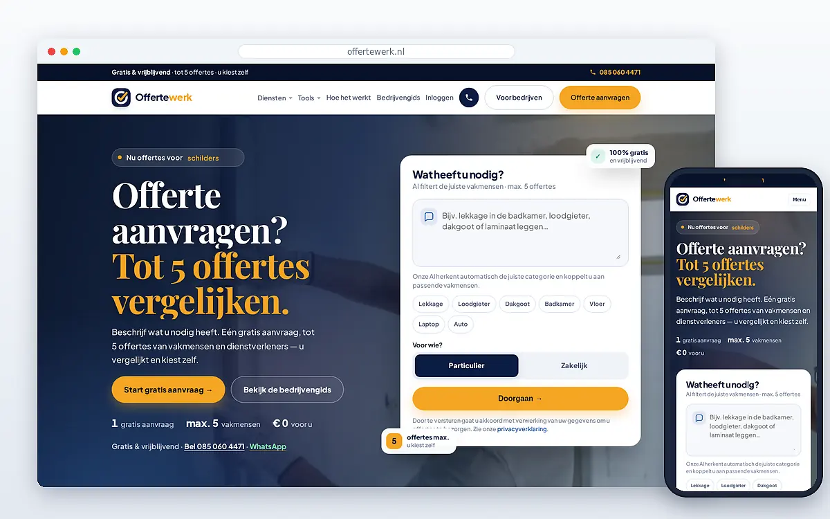 Schermafbeelding van Offertewerk