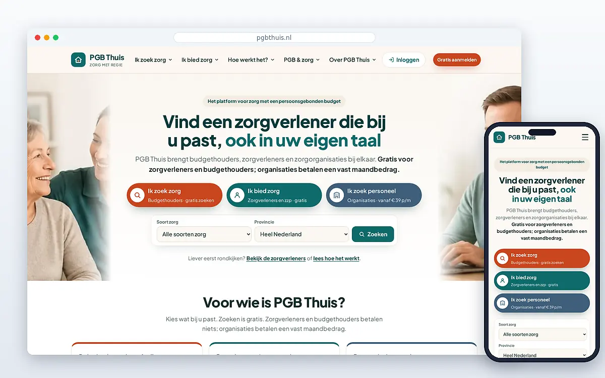 Schermafbeelding van PGB Thuis