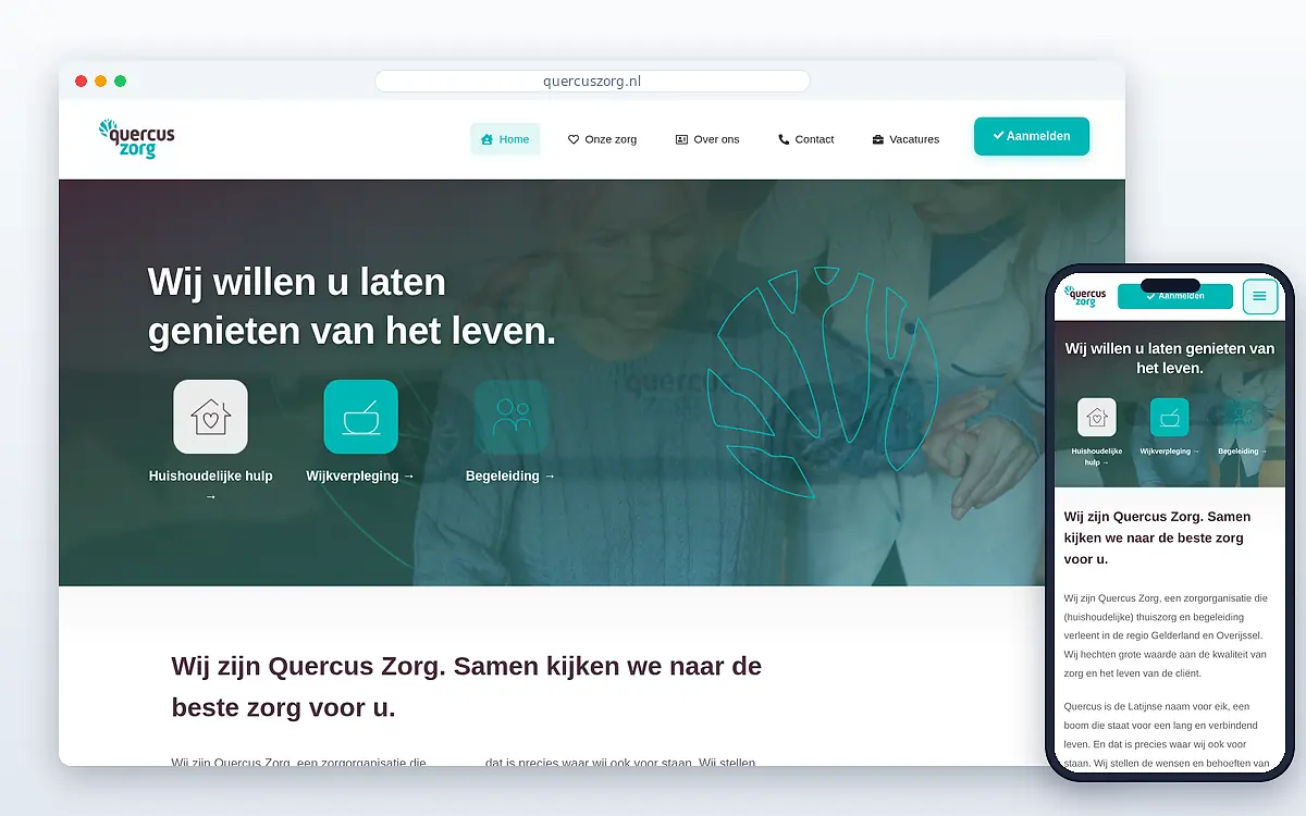 Schermafbeelding van Quercus Zorg