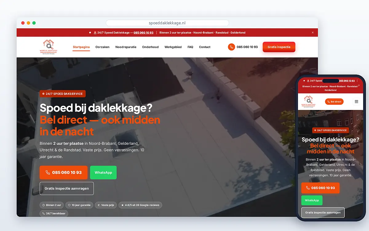 Schermafbeelding van Spoed Daklekkage