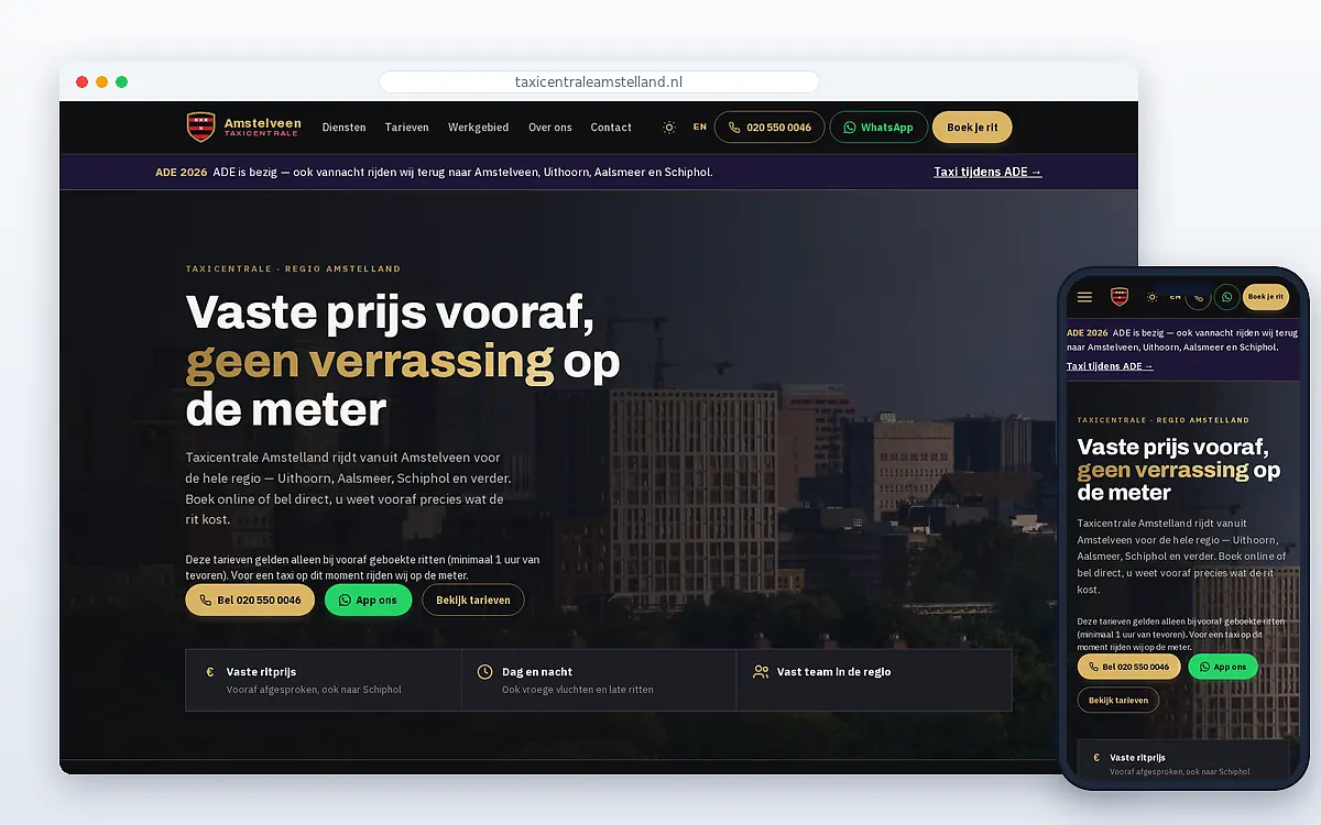Schermafbeelding van Taxicentrale Amstelland