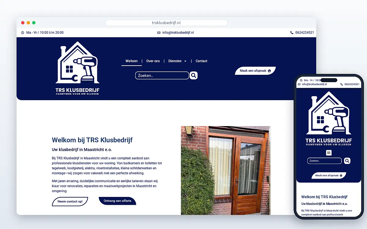 Schermafbeelding van TRS Klusbedrijf