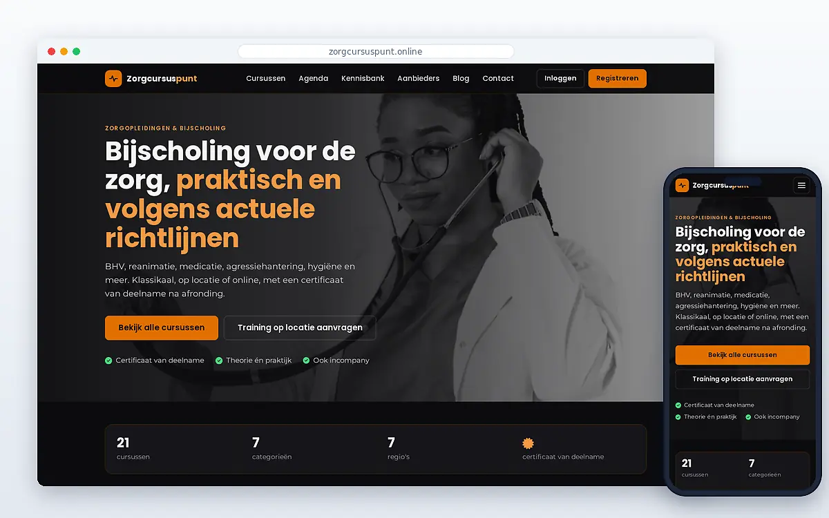 Schermafbeelding van Zorgcursuspunt